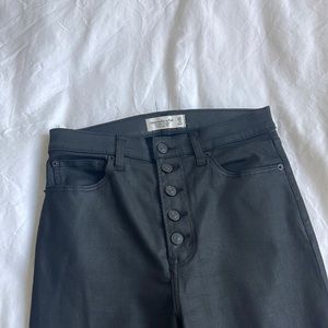 abercrombie and fitch black jeans - ankle straight ultra high rise